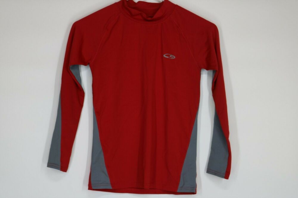 Champion Boys Red Gray Long Sleeve Athletic T-Shirt Kid’s Youth Size Medium
